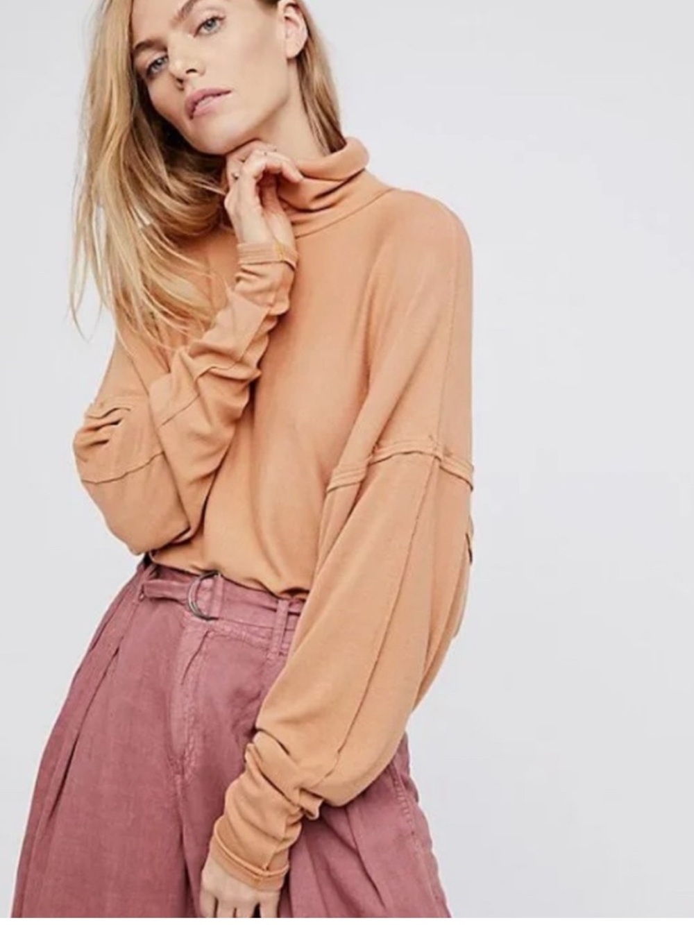 We The Free Rusty Terracotta Ribbed Turtleneck - Picture 6 of 6
